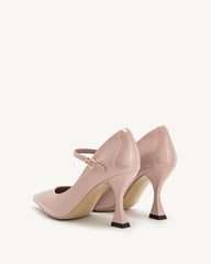 Thalina Patent Leather Pumps - Dusty Pink