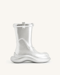 Zoie Metallic Rain Boot - Silver