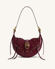 Tessa Studded Shoulder Bag - Burgundy