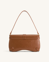 Sia Crushed Shoulder Bag - Brown
