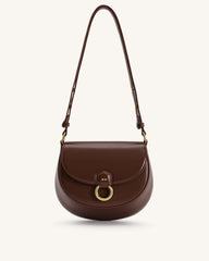 Diana Ring Flap Saddle Bag - Brown