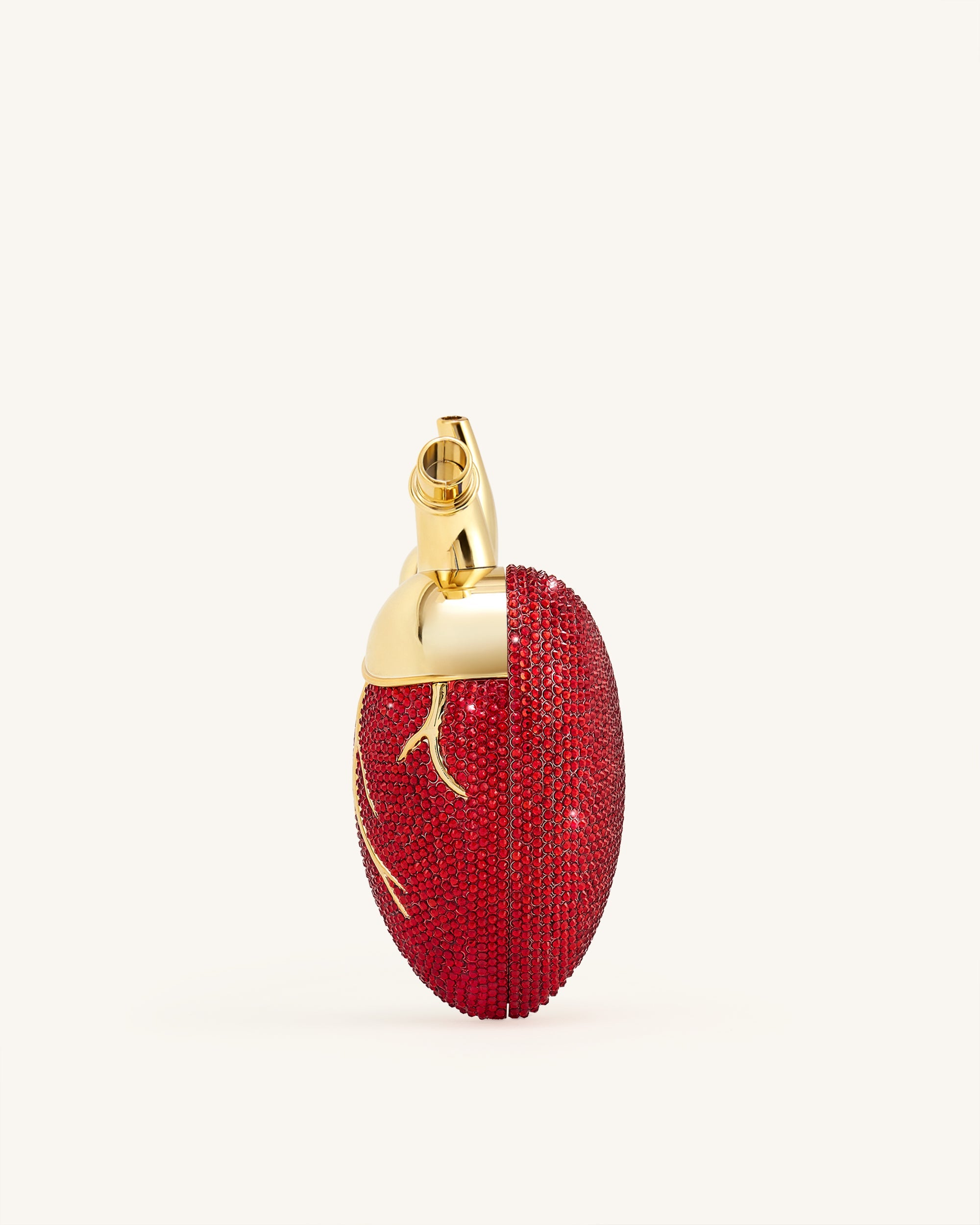 Maren Artificial Crystal Heart Shaped Bag - Red