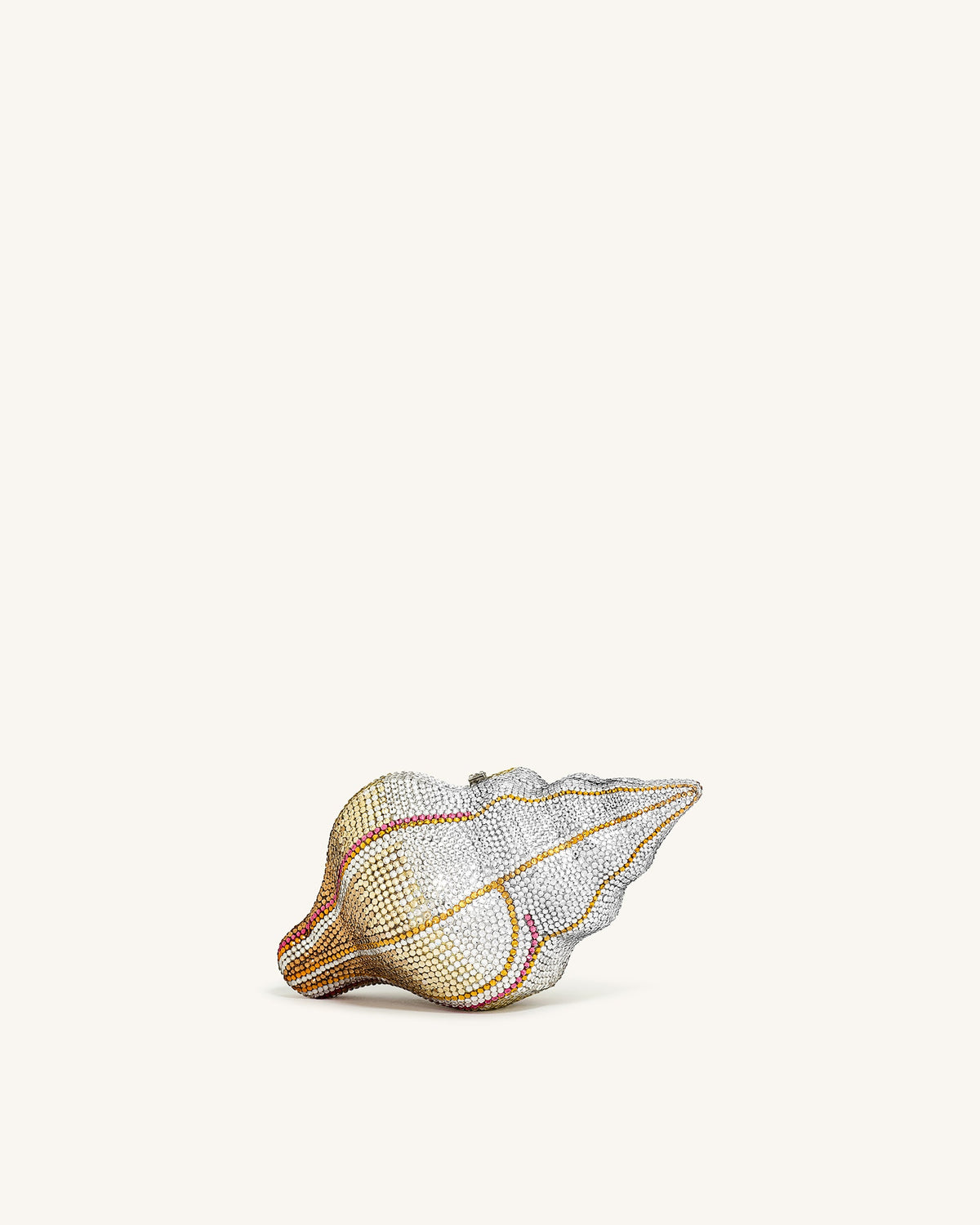 Conch Shape Faux Crystal Clutch - Gold