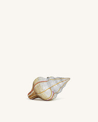 Conch Shape Faux Crystal Clutch - Gold