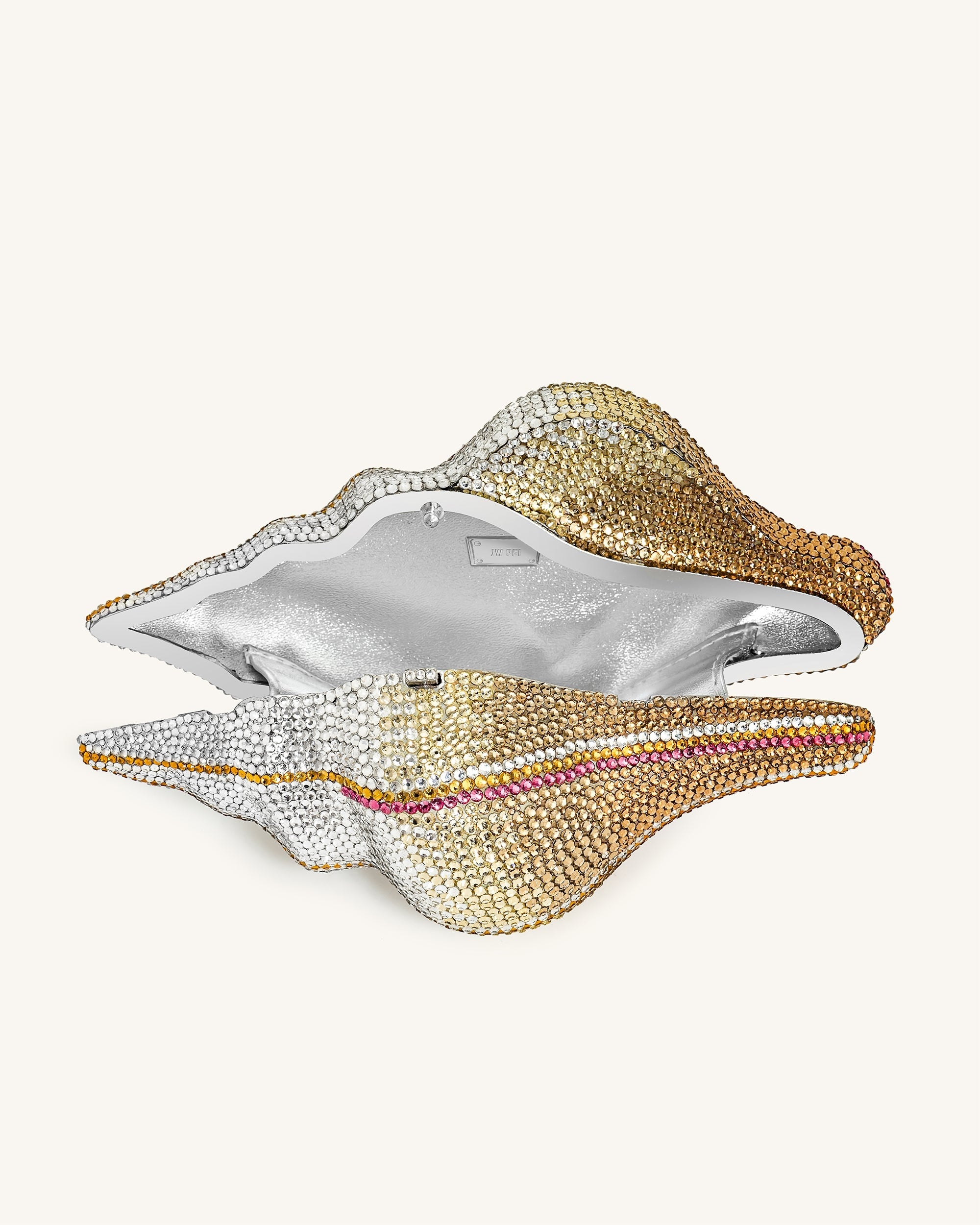 Conch Shape Faux Crystal Clutch - Gold