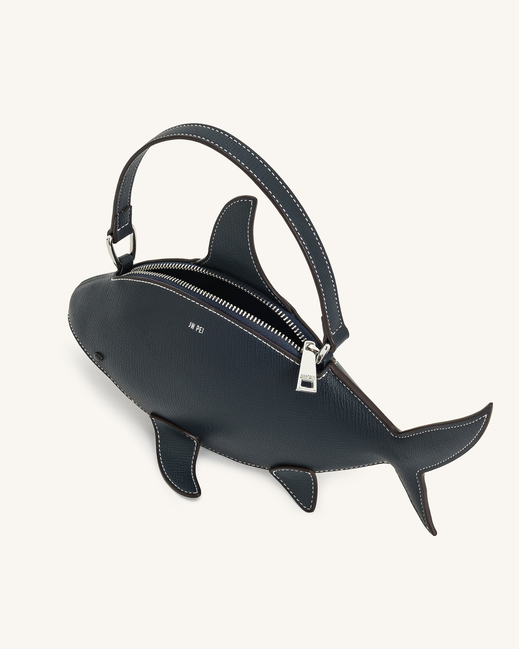 Nerys Shark Look Top Handle Bag - Dark Blue
