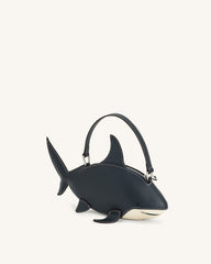 Nerys Shark Look Top Handle Bag - Dark Blue