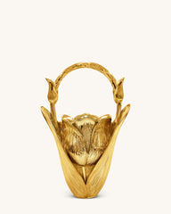 Ella Tulip Vase Top Handle Bag - Gold