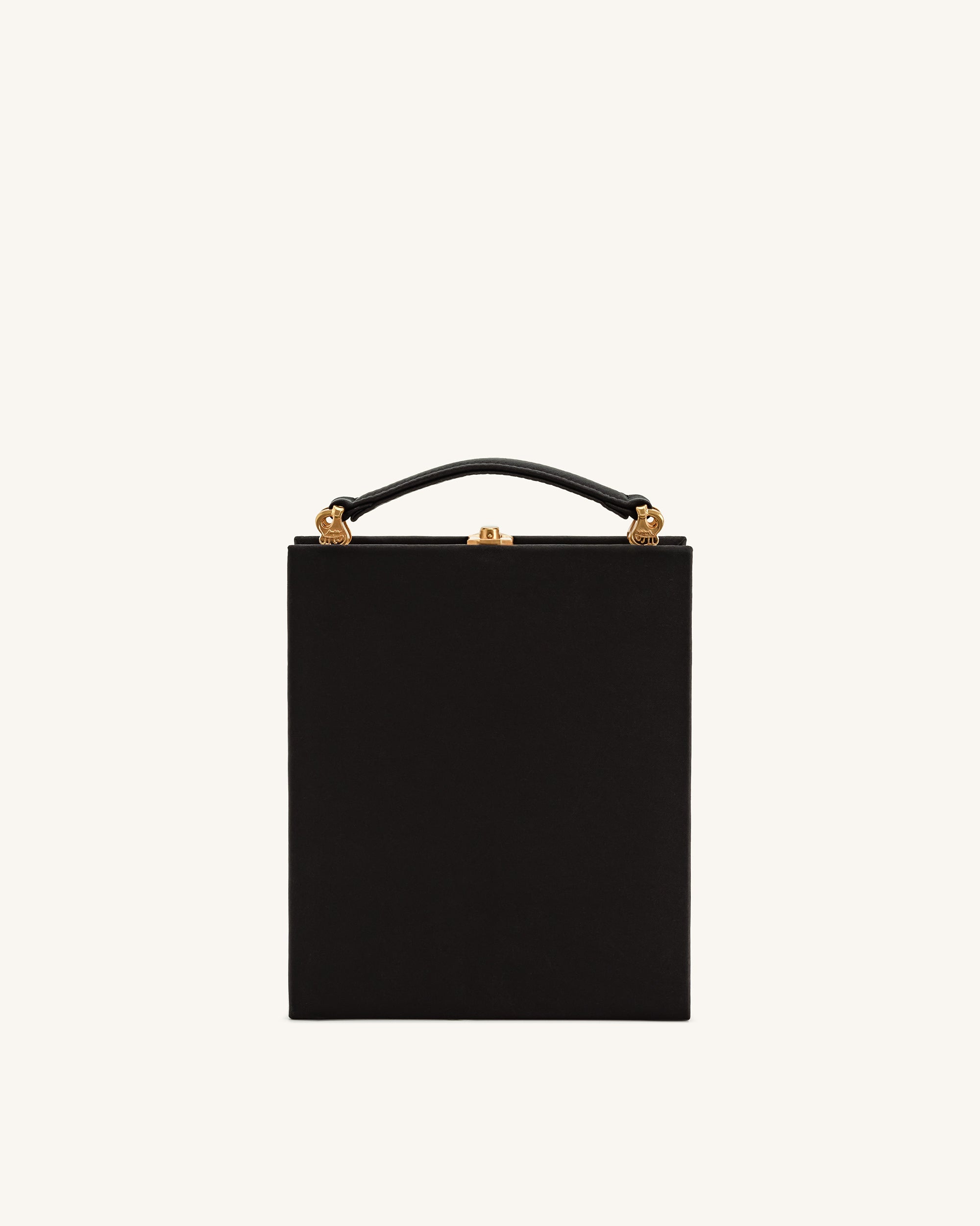 Taya Orchid Motif  Book Shape Clutch Bag - Black