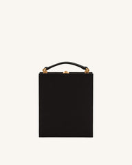 Taya Orchid Motif  Book Shape Clutch Bag - Black