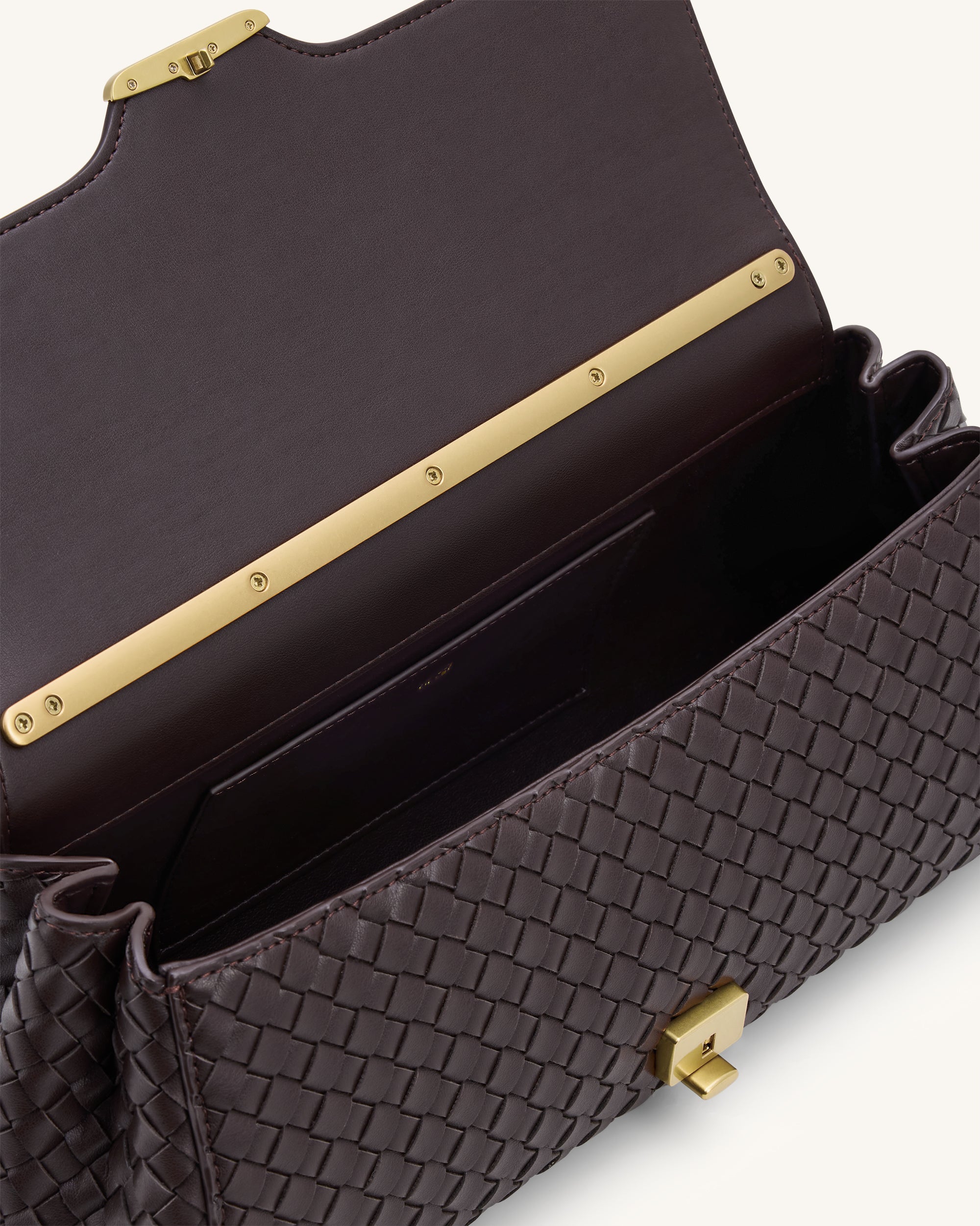 Eloise Woven Shoulder Bag - Dark Brown