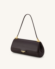 Eloise Woven Shoulder Bag - Dark Brown