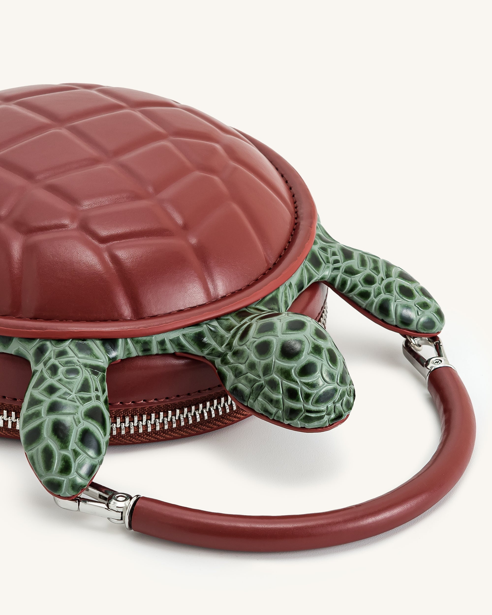 Ava Turtle Shape Handbag - Brown