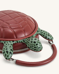 Ava Turtle Shape Handbag - Brown