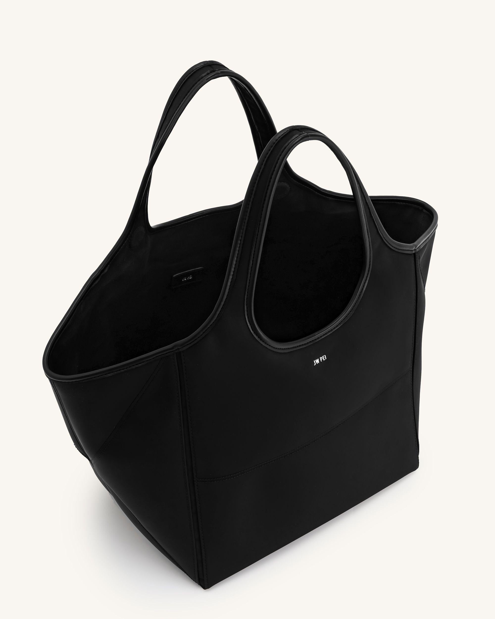 Eliana Nylon Tote Bag - Black