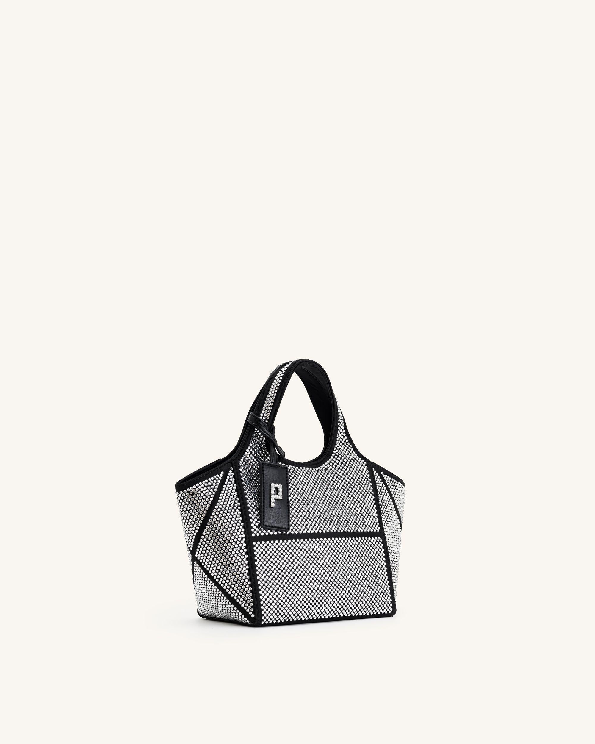 Eliana Artificial Crystal Mini Tote Bag - Anthracite