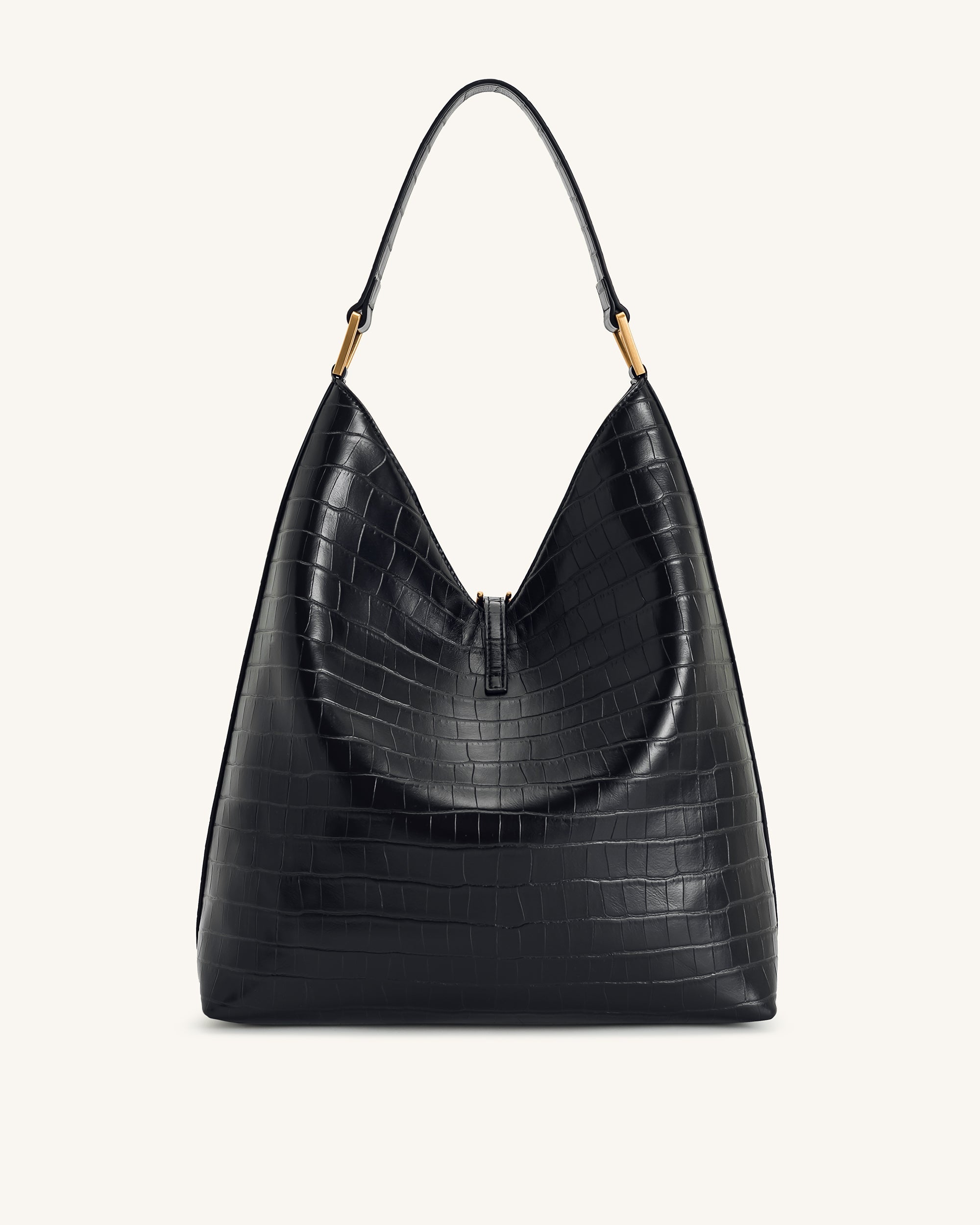 Aria Shoulder Bag - Black Croc