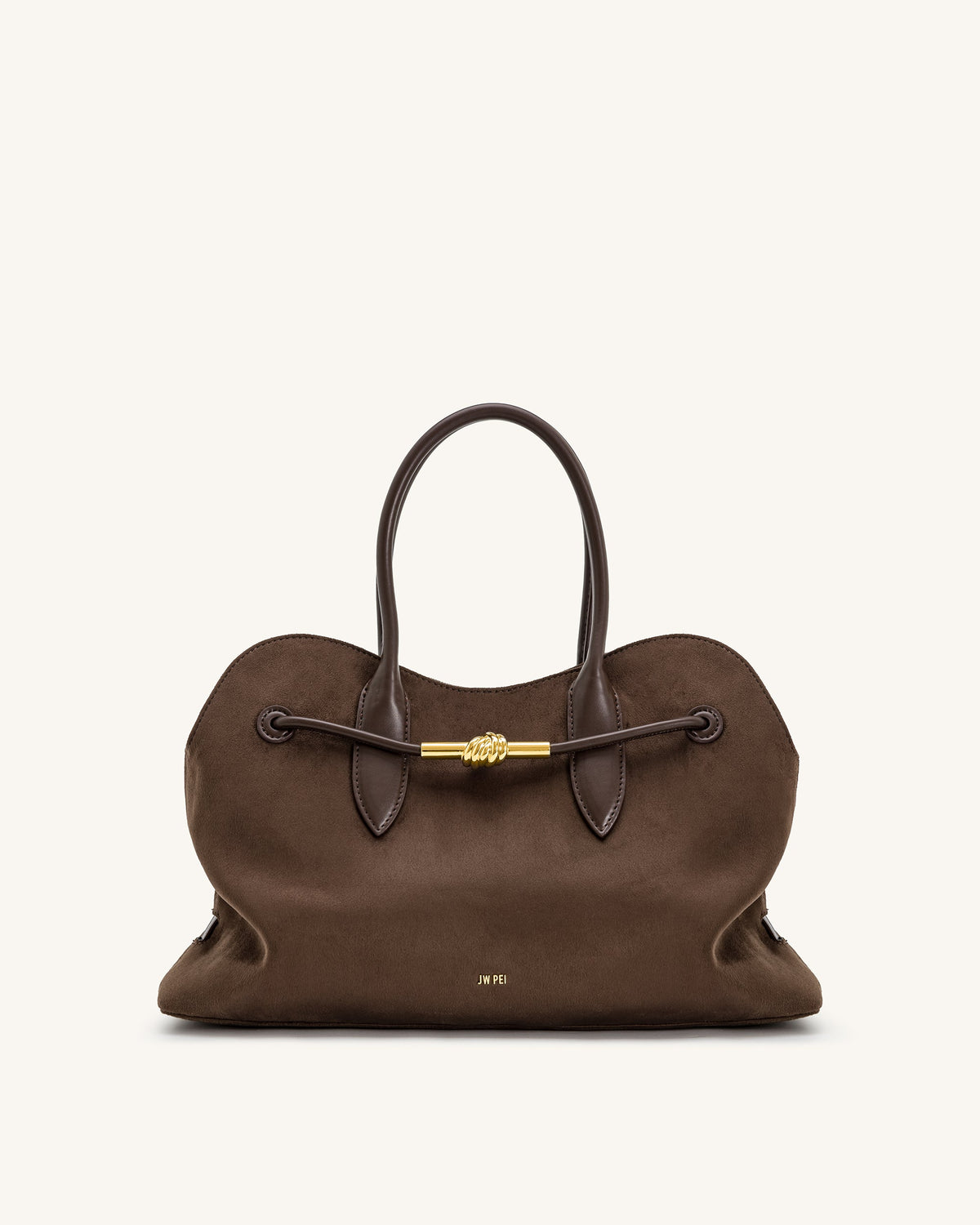 Adele Metal Rope Knot Tote Bag - Mocha Brown