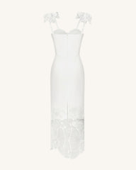 Orchid Embroidered Corset Dress - White