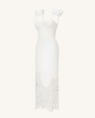 Orchid Embroidered Corset Dress - White