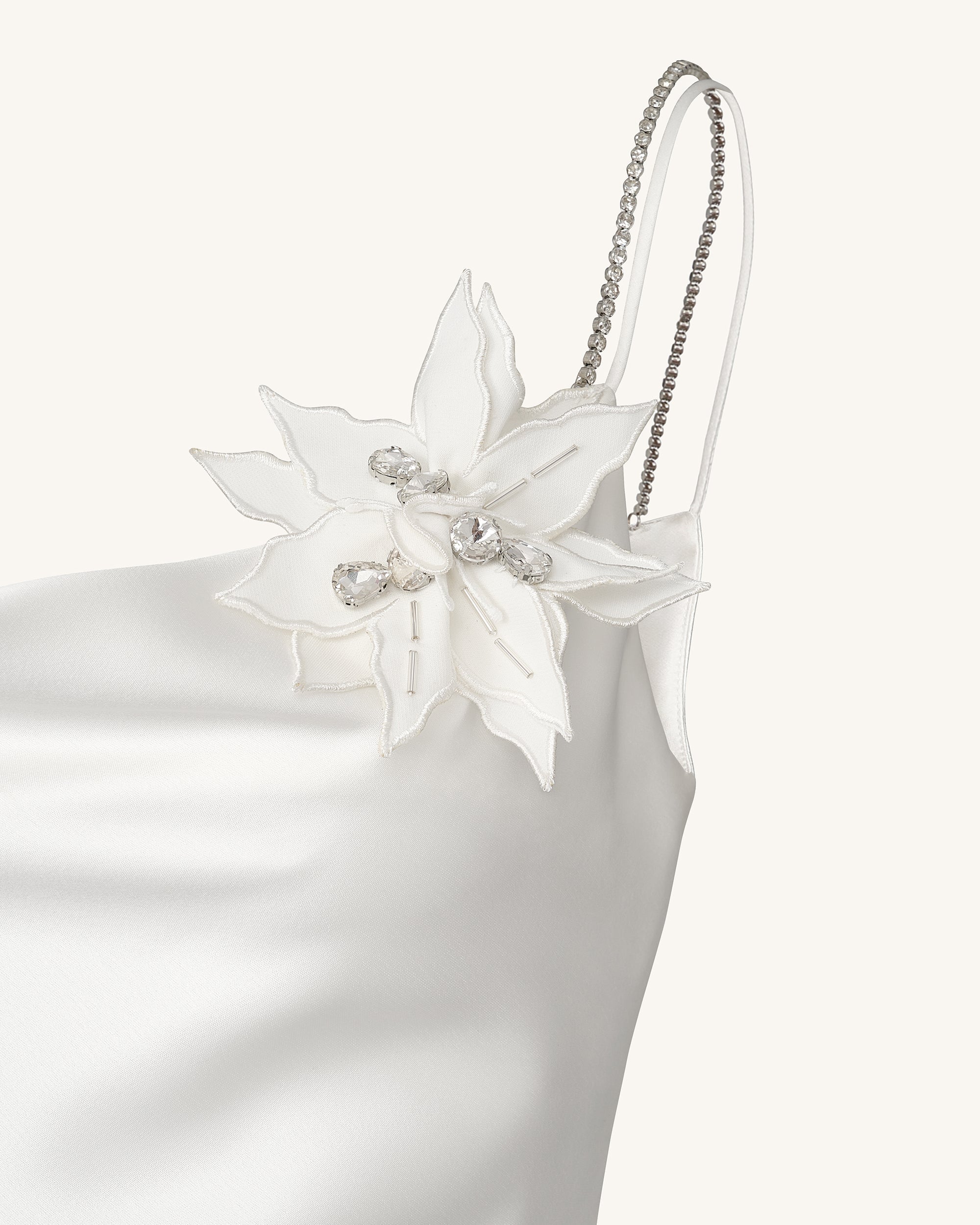 Crystal Flora Slip - White