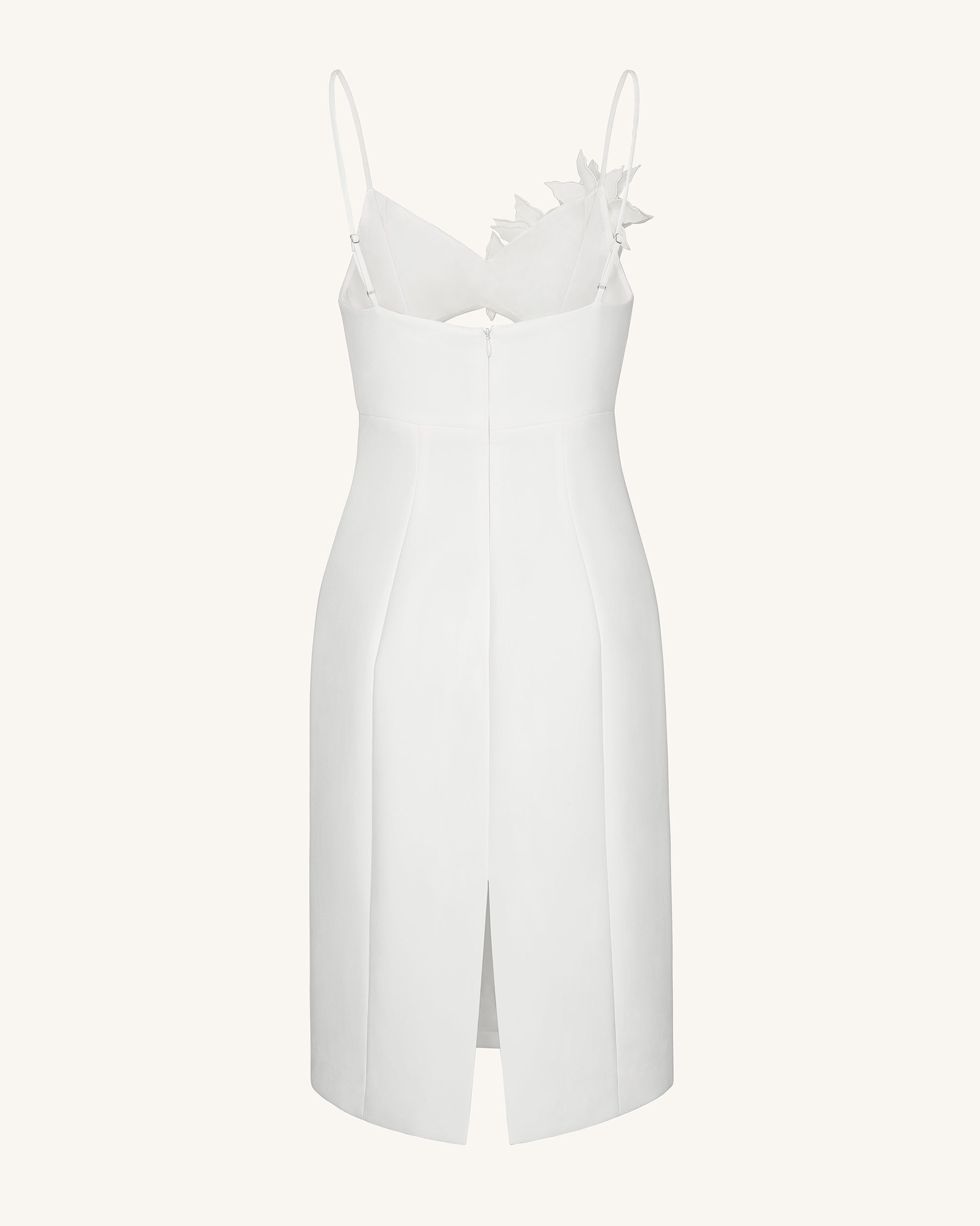 Bloom-Cut Contour Dress - White
