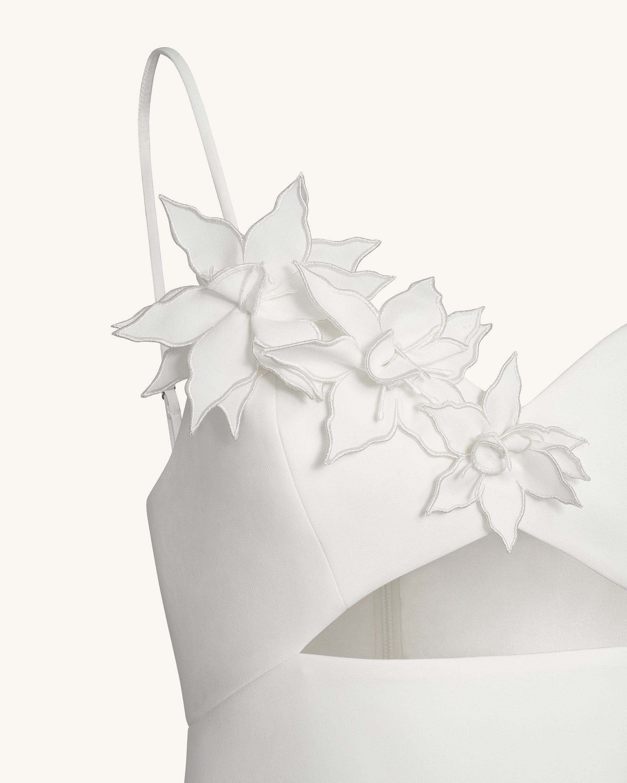 Bloom-Cut Contour Dress - White