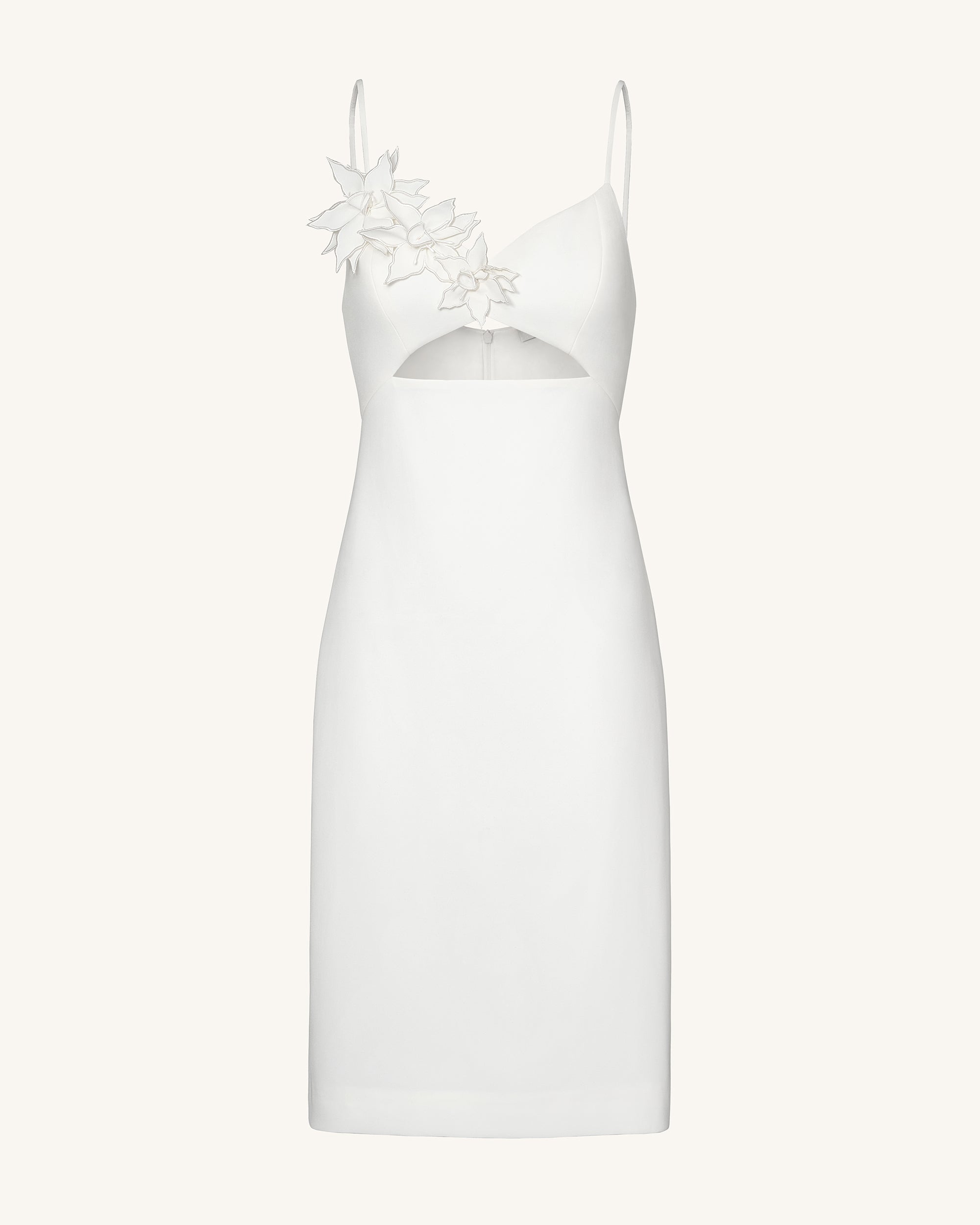 Bloom-Cut Contour Dress - White