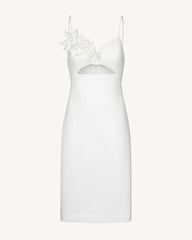Bloom-Cut Contour Dress - White