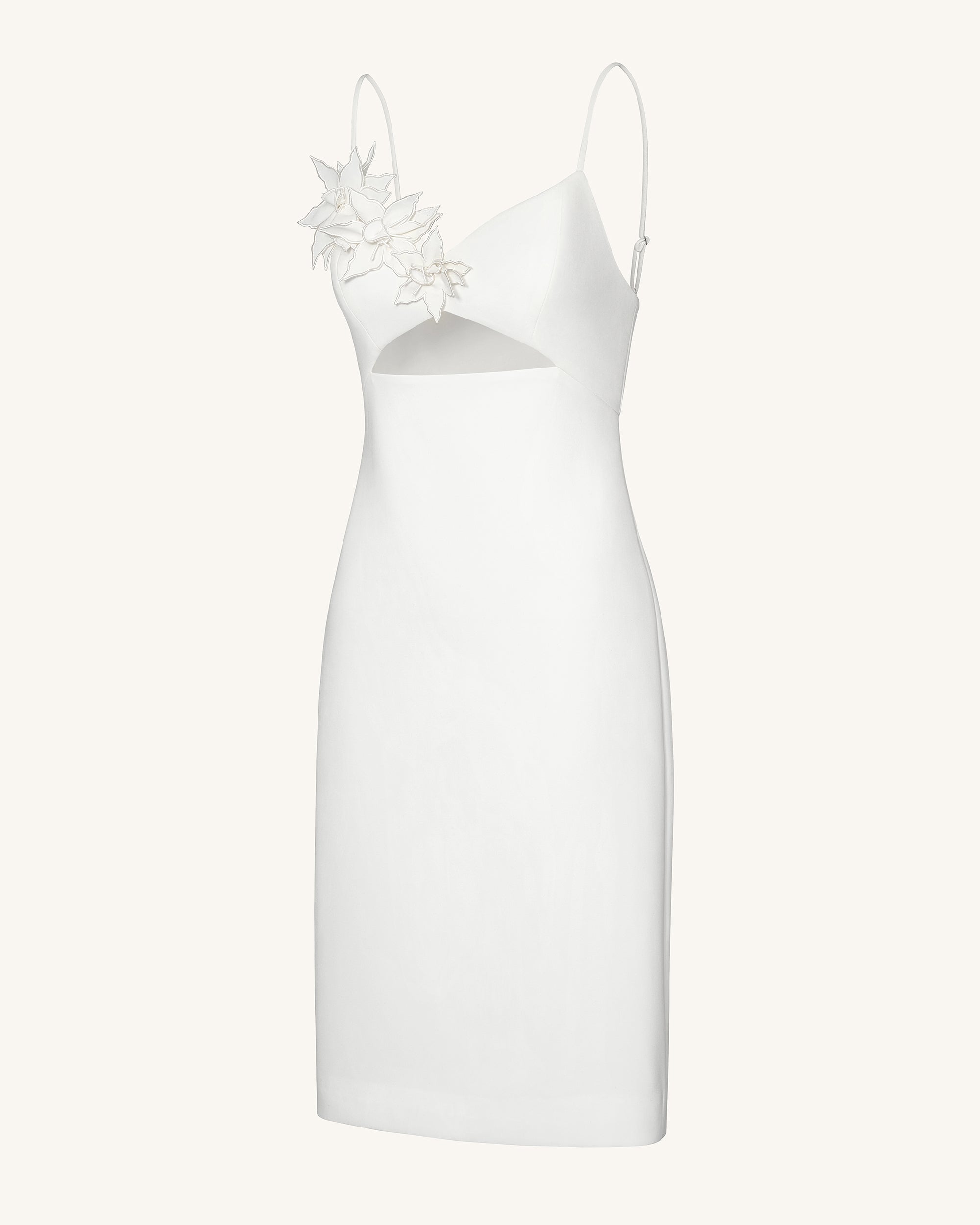 Bloom-Cut Contour Dress - White