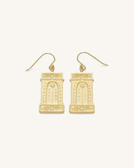Roman Arch Earrings - 18ct Gold Plated & White Zircon