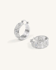 Elephant Earrings - 18ct White Gold Plated & White Zircon & Blue Spinel