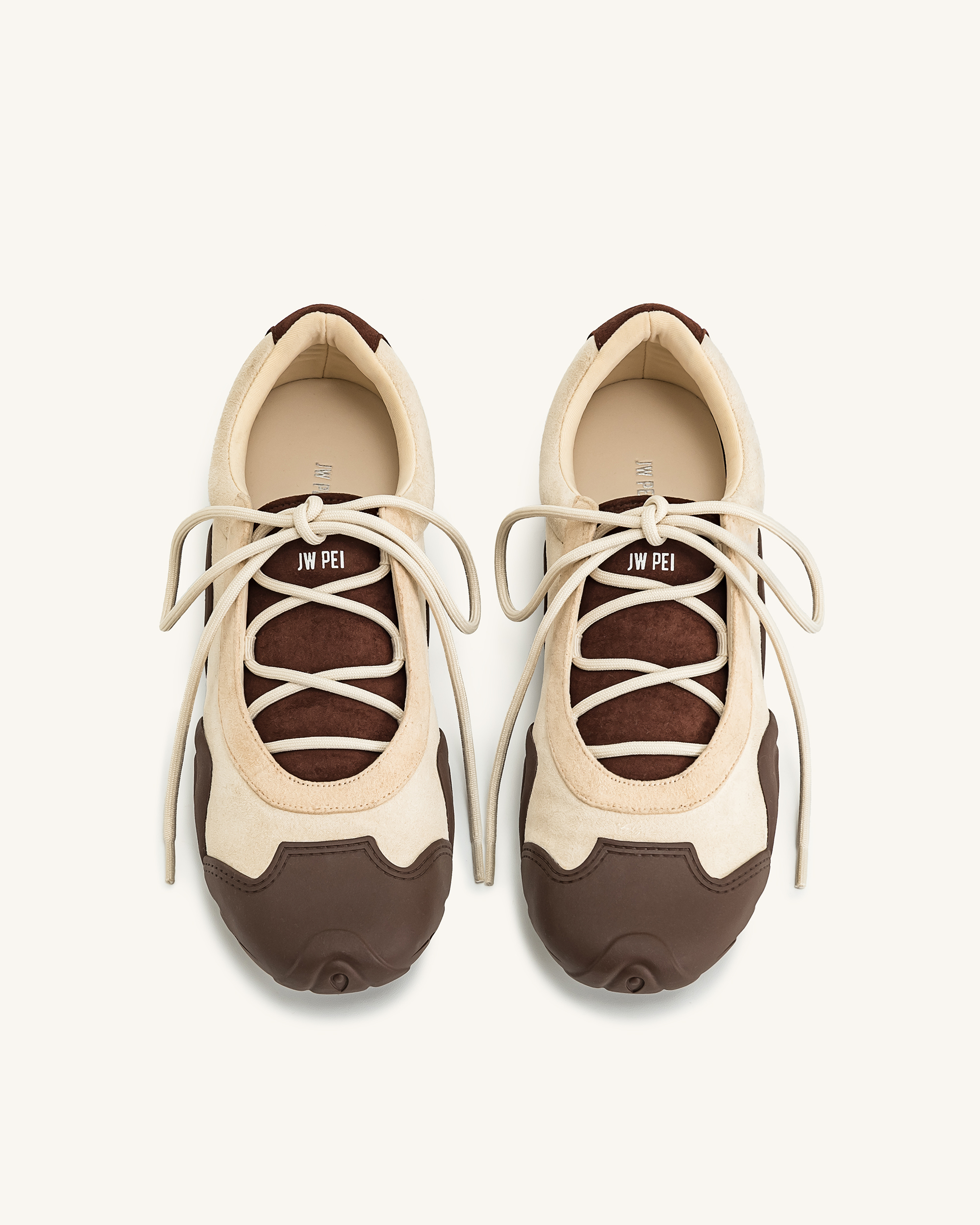Caitlin Lace-up Ballerina Sneakers - Light Brown