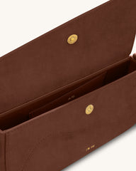 Addisyn Faux Suede Panel Shoulder Bag - Mocha Brown