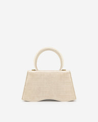 Molly Top Handle Bag - Light Beige Croc