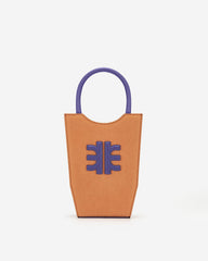 FEI Faux Suede Phone Bag - Orange & Purple
