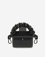 Rylee Pleated Drawstring Top Handle Bag - Black