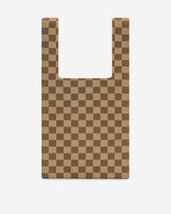 Shea Checkerboard Knitted Tote Bag - Brown