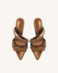 Sara Studded Metallic Mule - Gold