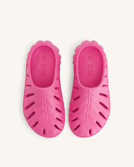 Tara Leaf Platform Clog - Bright Pink