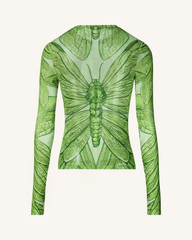Dragonfly Vein Sheer Top - Green