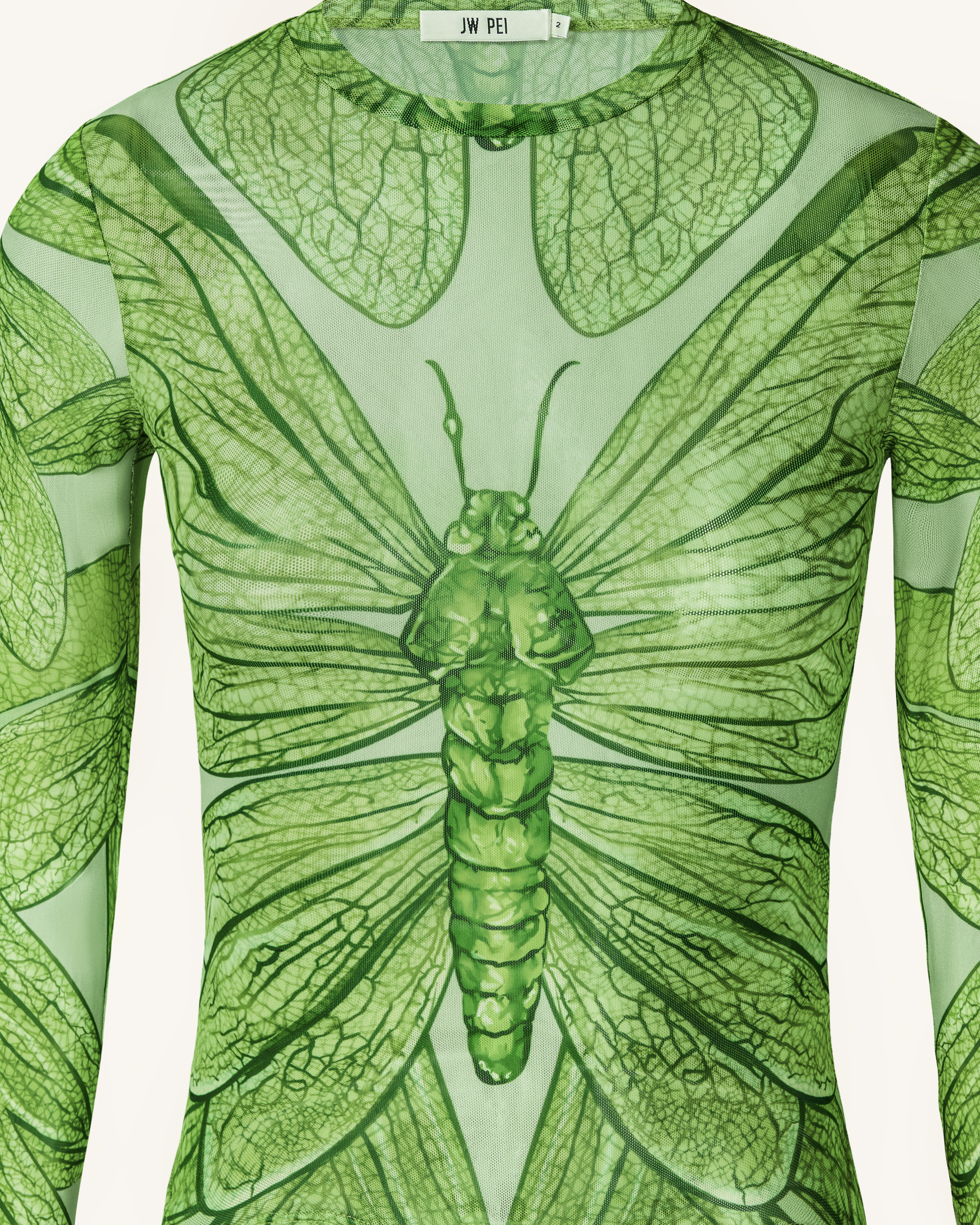 Dragonfly Vein Sheer Top - Green
