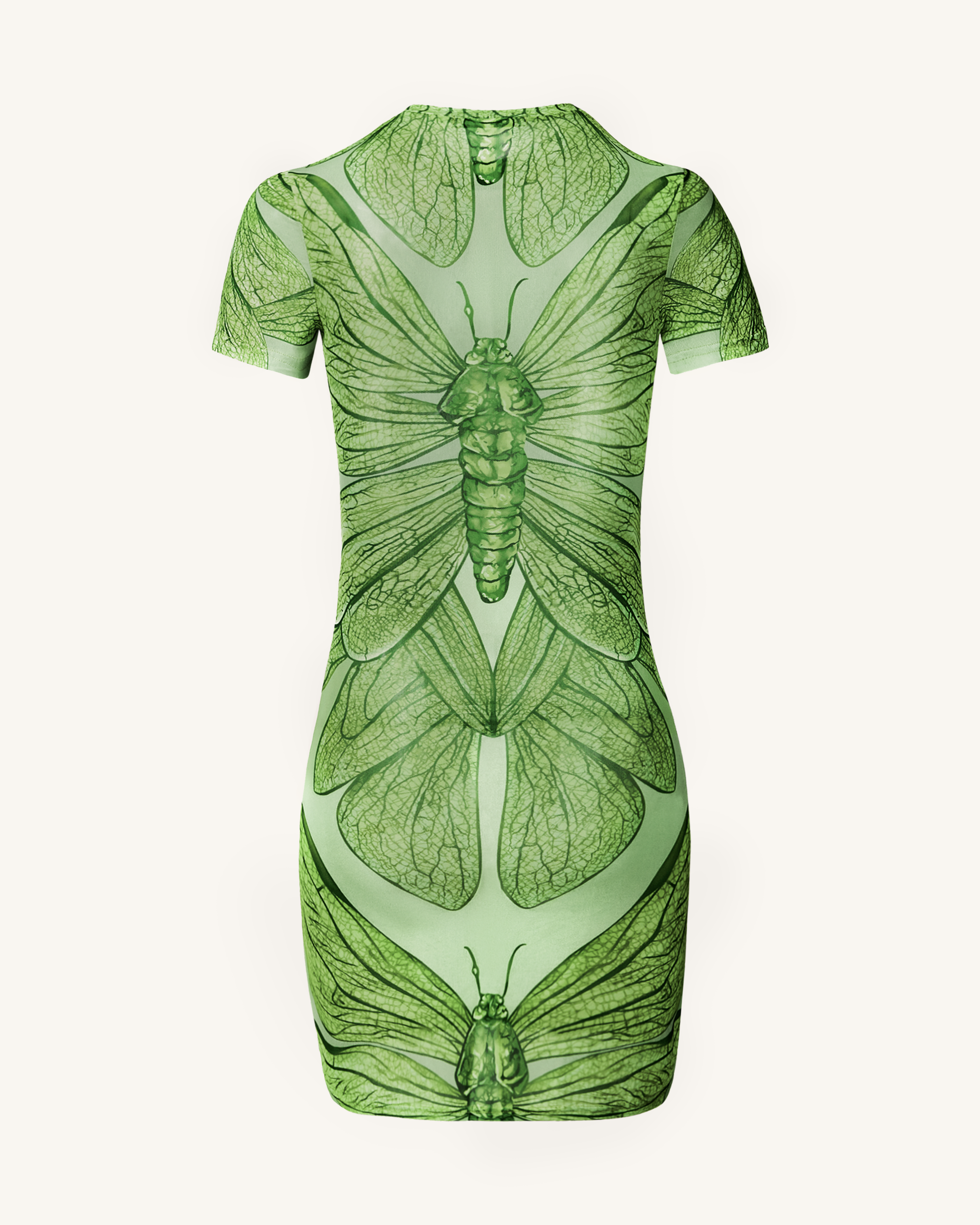 Dragonfly Shell Mini Dress - Green