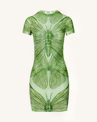 Dragonfly Shell Mini Dress - Green