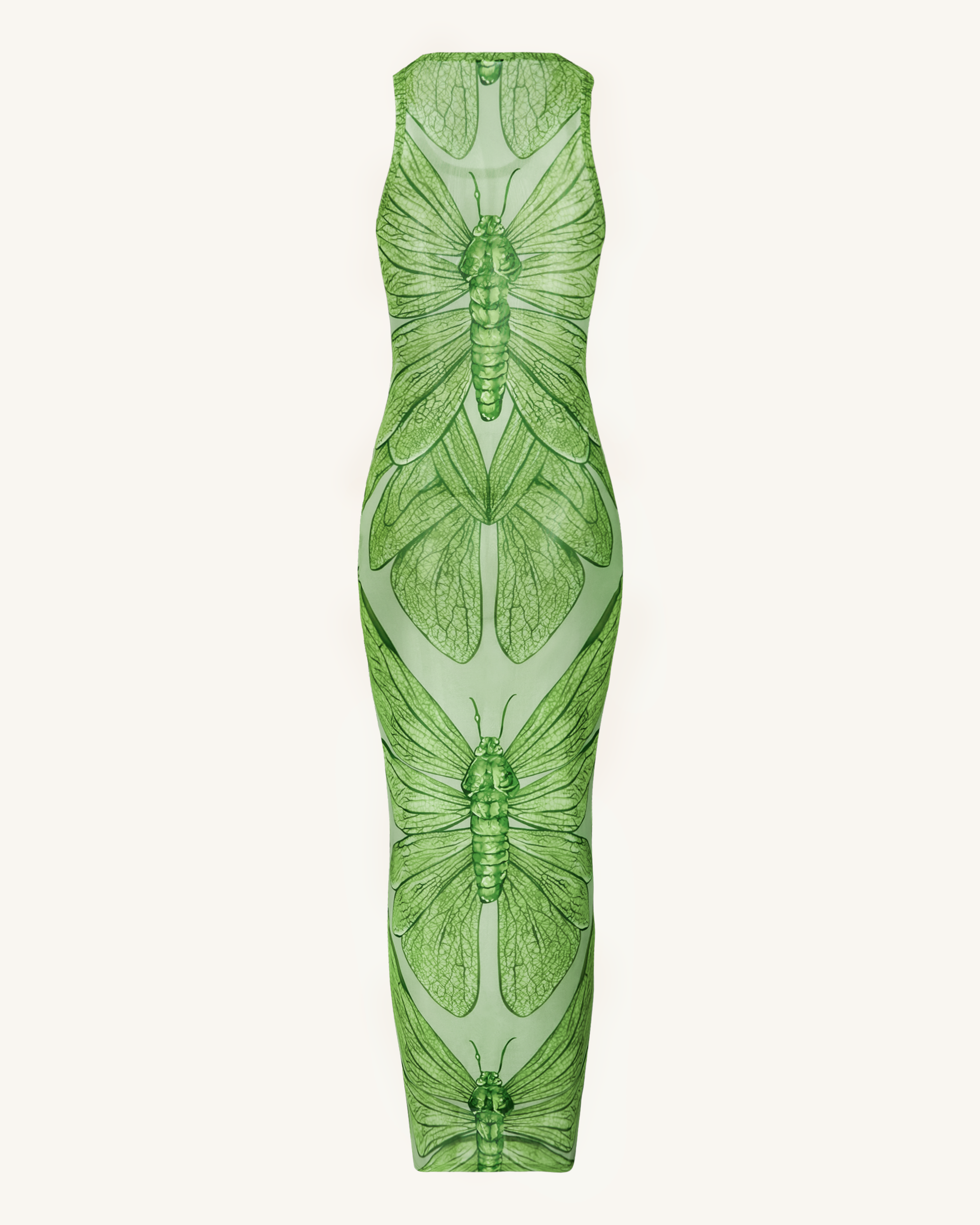 Dragonfly Axis Tank Mesh Dress - Green