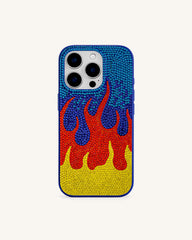 Flame Pattern iPhone Case - Multicolor Blue