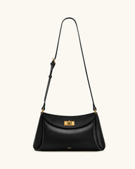 Greta Twist-Lock Crossbody Bag - Black