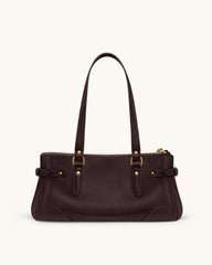Yvette Elongated Tote Bag - Dark Brown