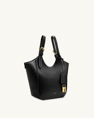 Ines Padlock Tote Bag - Black
