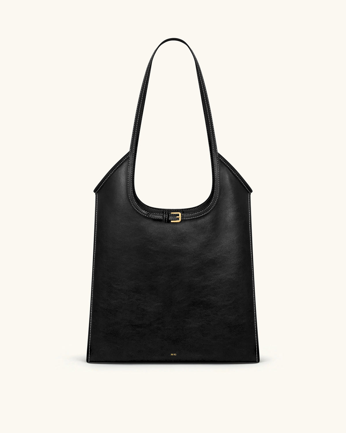 Brooke Belted Embellished Shoulder Tote Bag - Black